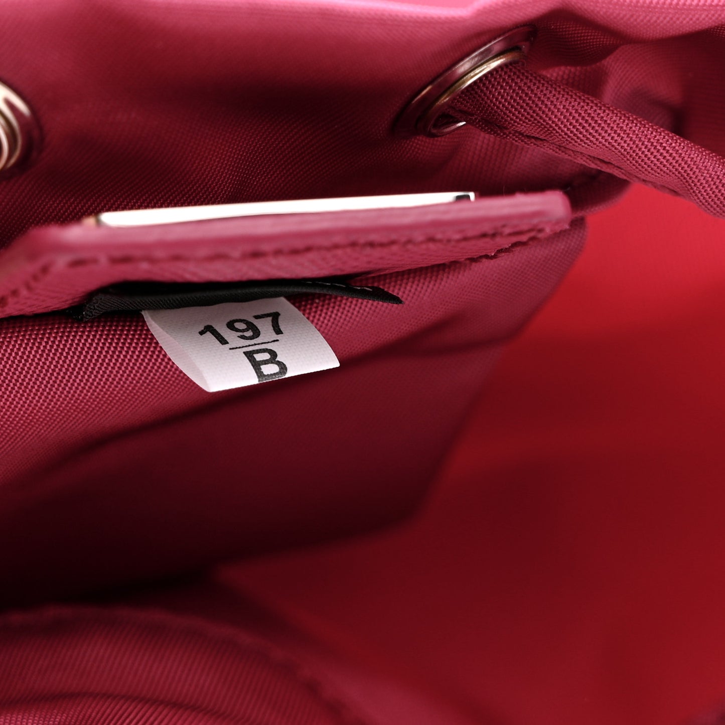 Saffiano Tessuto Nylon Vela Bucket Wristlet