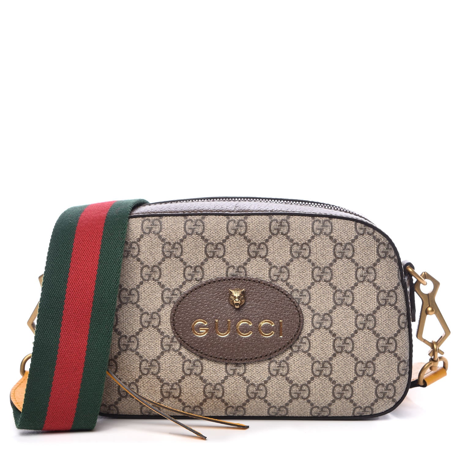 Gucci GG Supreme Monogram Web Neo Vintage Shoulder Bag Beige New Acero Crop 1 of 11