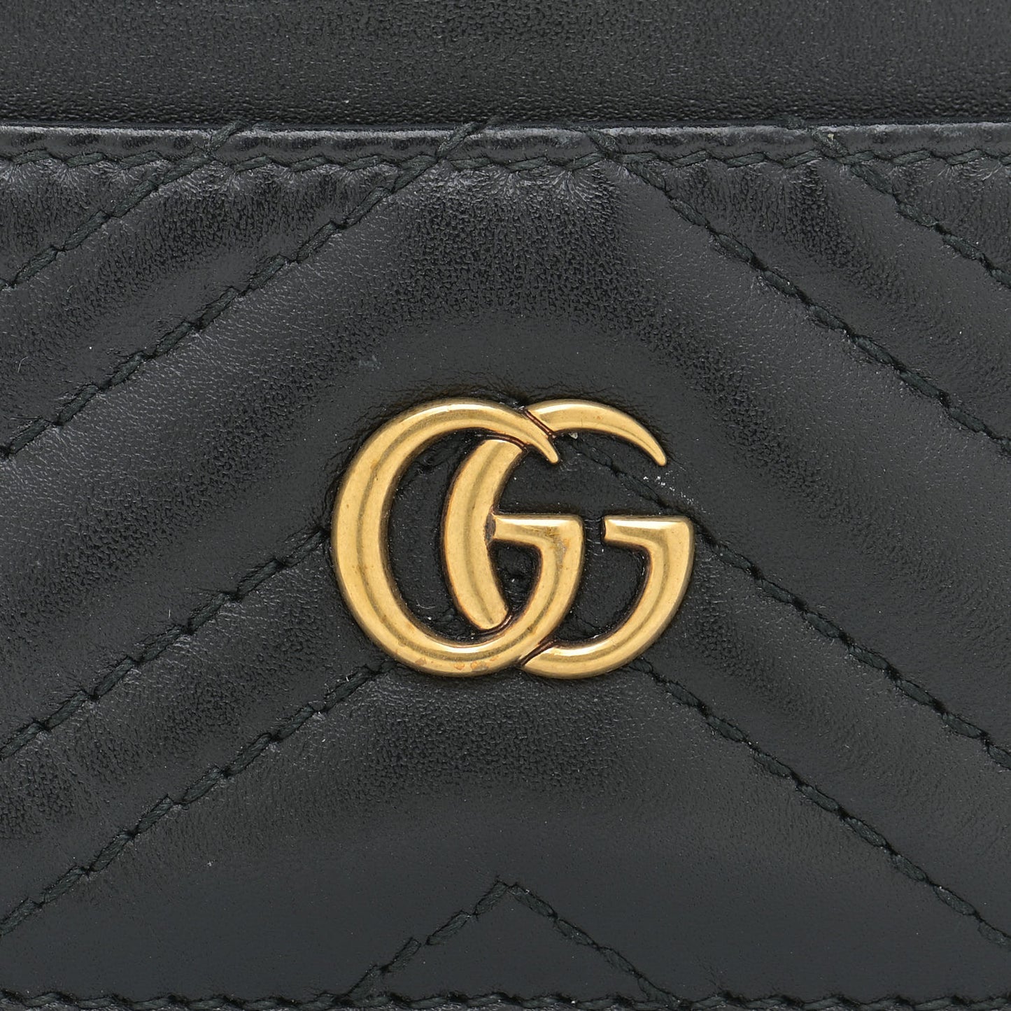 Calfskin Matelasse GG Marmont Card Holder Black