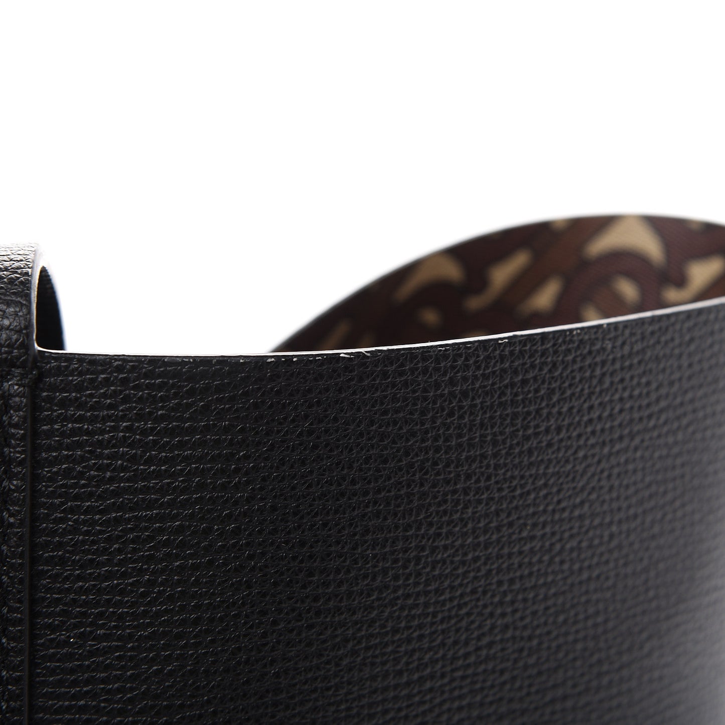 Calfskin TB Motif Embossed Medium Tote Black
