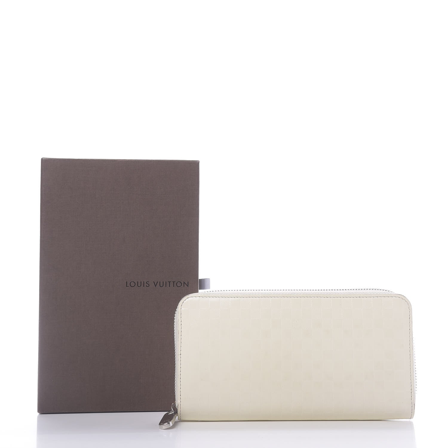 Louis Vuitton Shiny Calfskin Damier Facette Zippy Wallet Creme 12 of 12