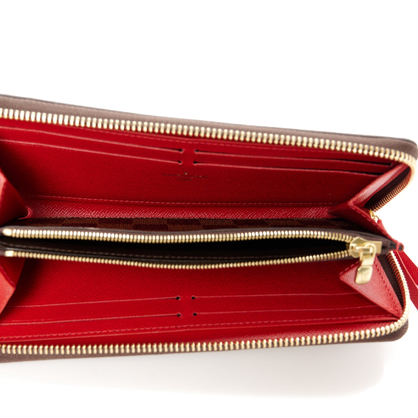 Damier Ebene Clemence Wallet Cherry