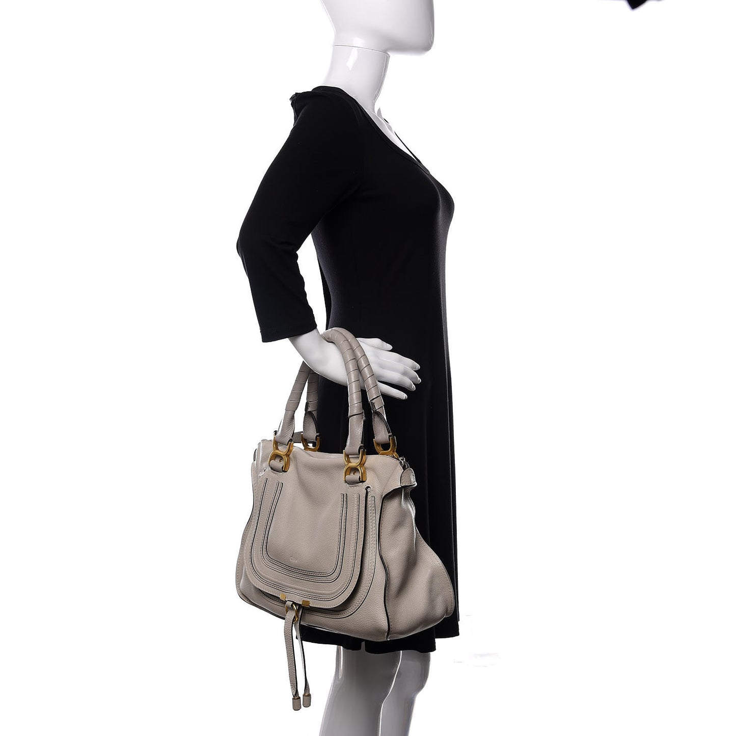 Calfskin Medium Marcie Satchel Dove