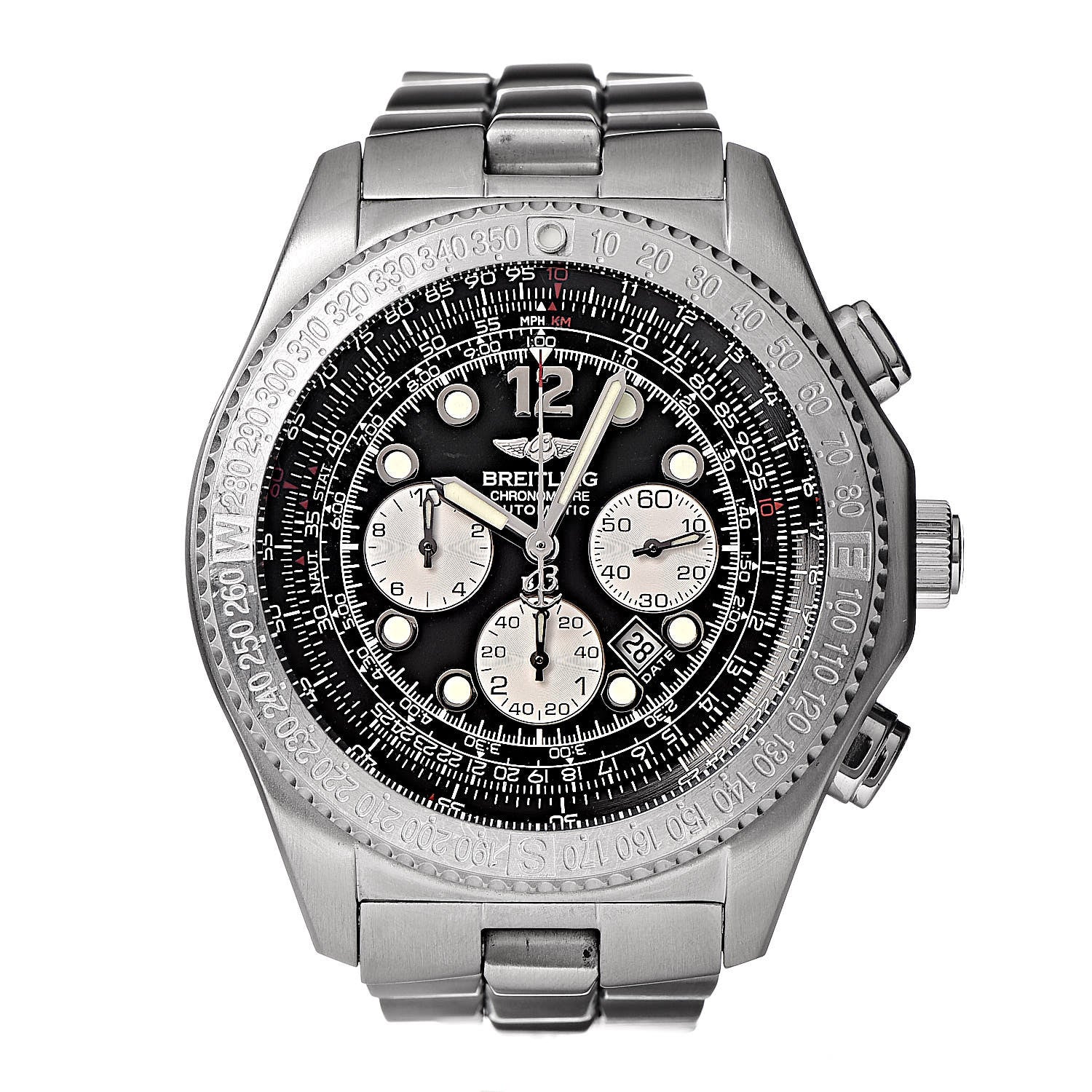 Breitling Stainless Steel 43mm Professional B-2 Chronograph Automatic Watch Black A42362 1 of 6