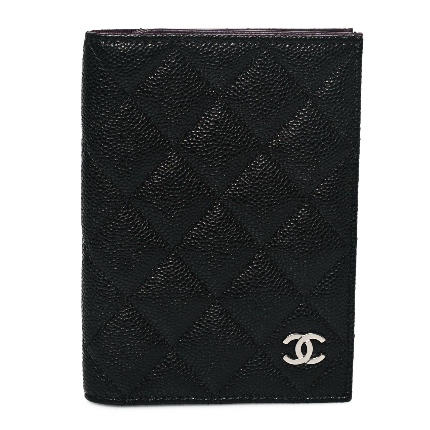 Caviar Quilted Passport Holder Black