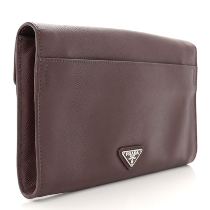 Prada Saffiano Clutch Wristlet Burgundy 3 of 8