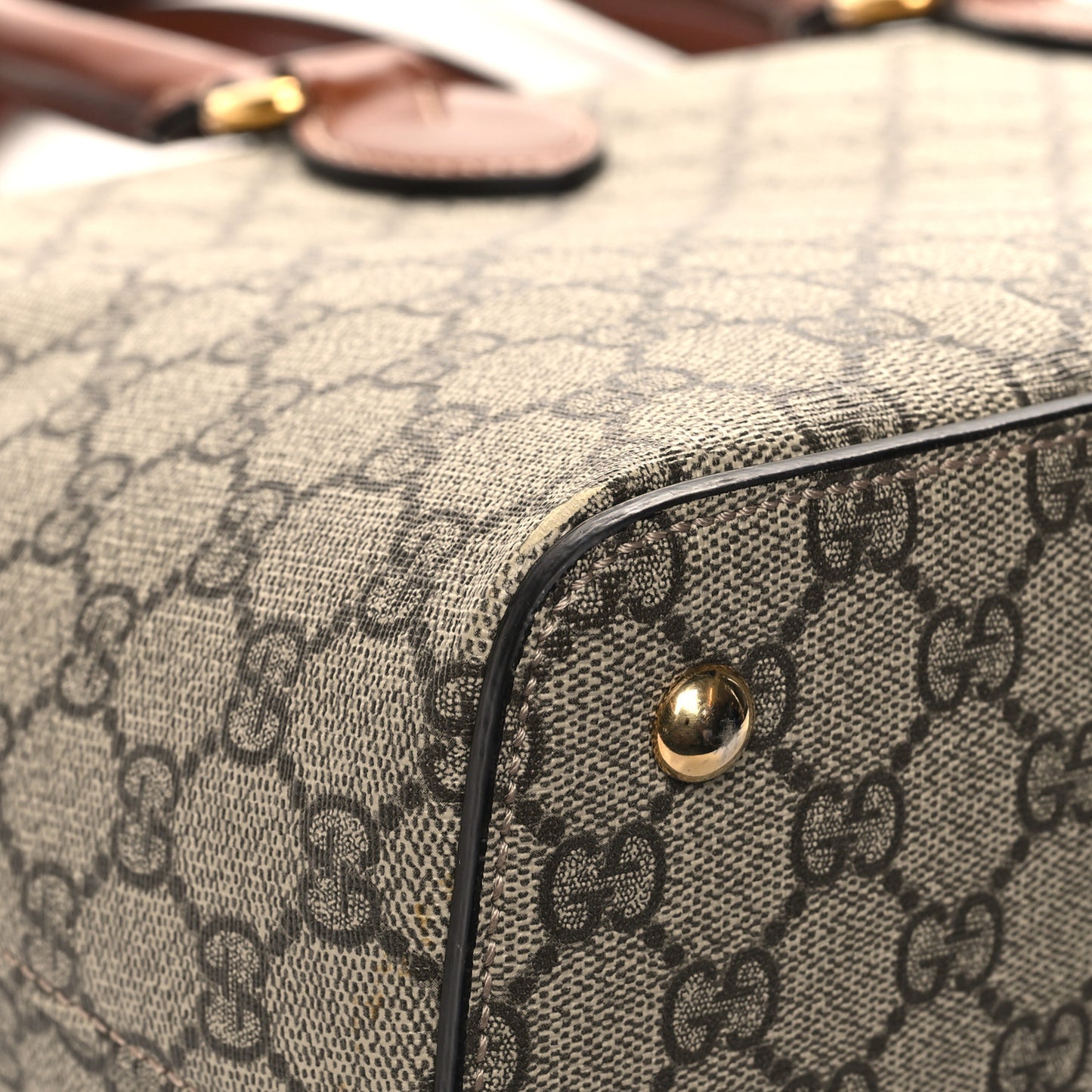 GG Supreme Monogram Small Zip Top Tote Beige Tuscany