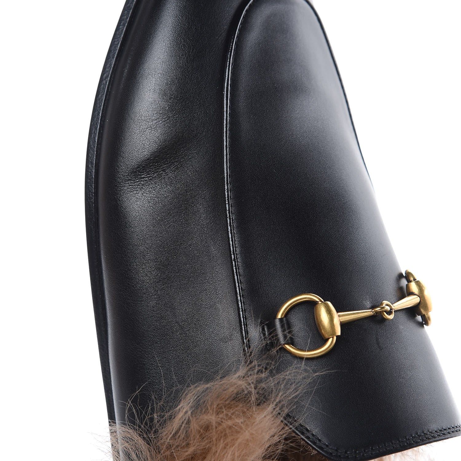 Gucci Calfskin Fur Womens Princetown Slippers 41.5 Black 8 of 10