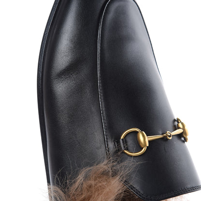 Gucci Calfskin Fur Womens Princetown Slippers 41.5 Black 8 of 10