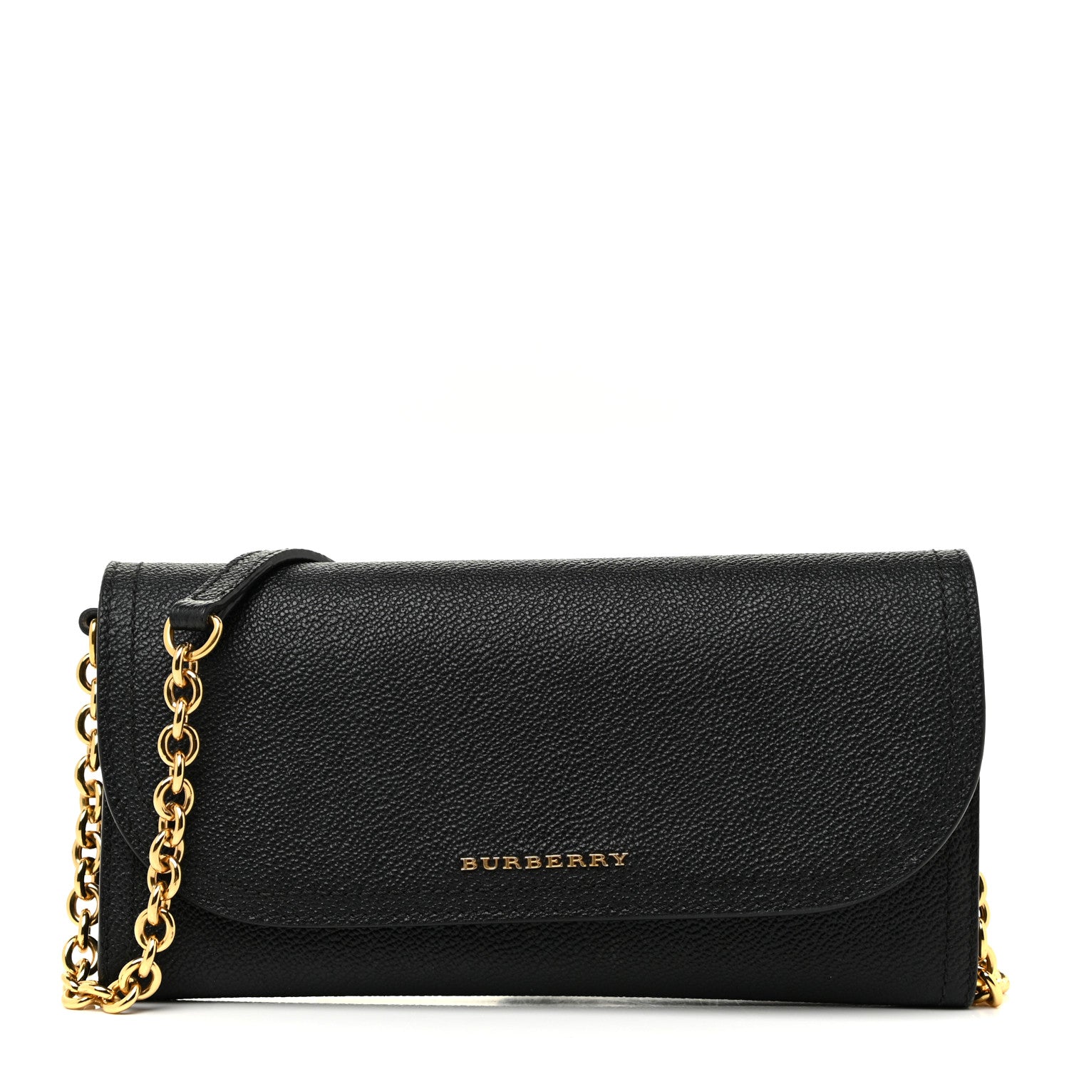 Burberry Grainy Calfskin Henley Wallet On Chain Black 1 of 16