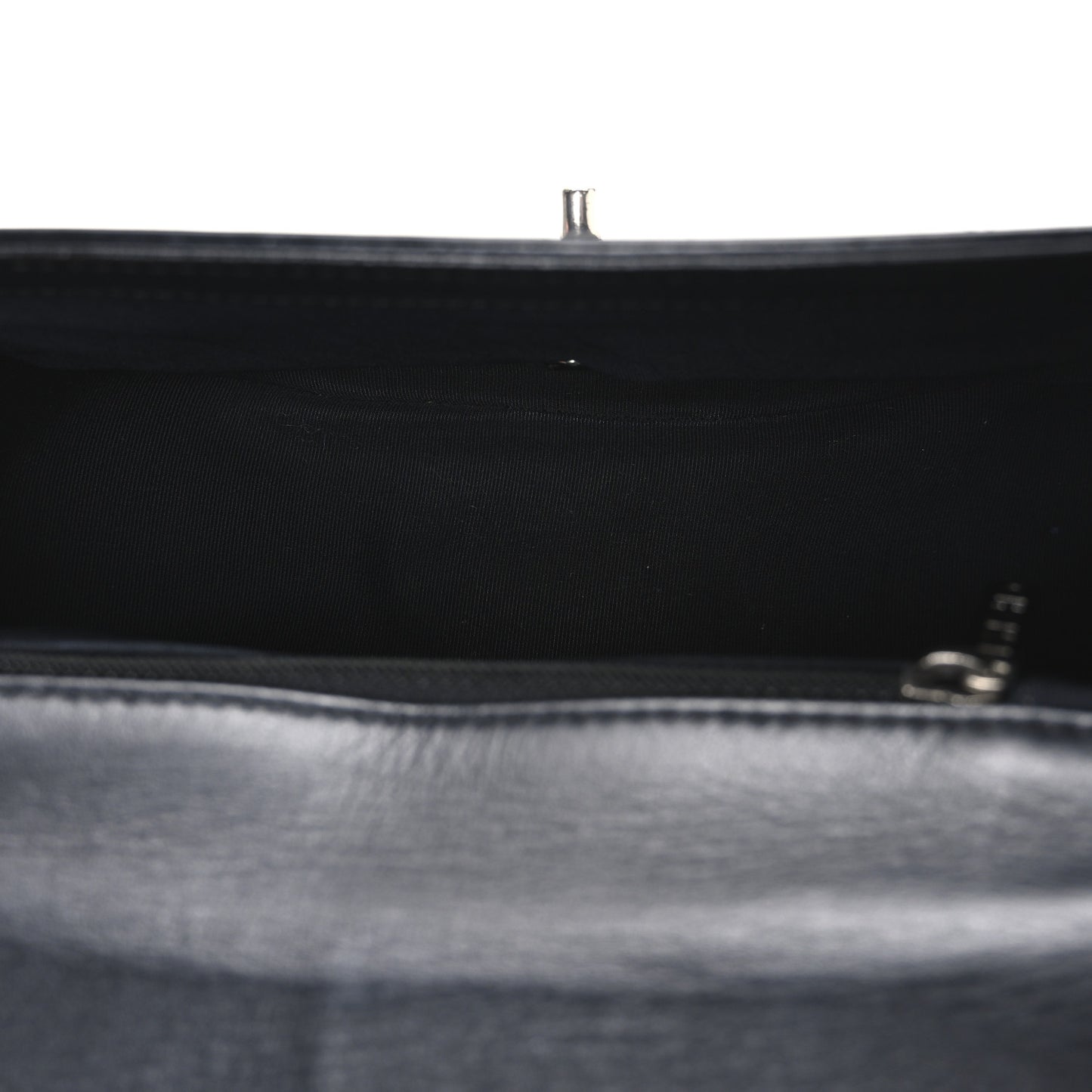 Calfskin Stitched Small Ring My Bag Flap Crossbody Bag Black