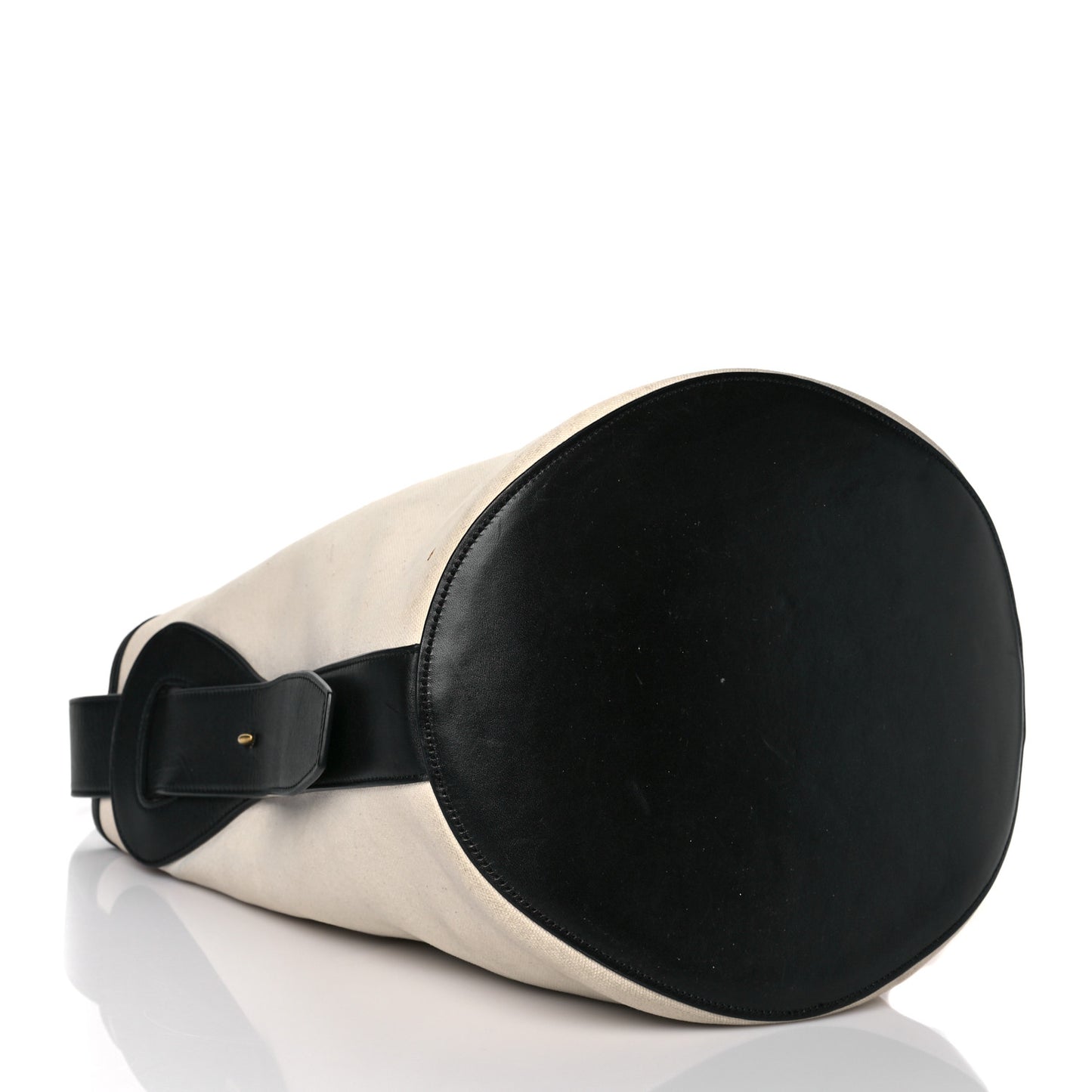 Canvas Large Bucket Bag Black White