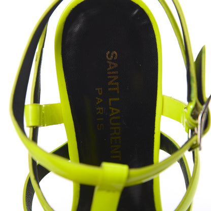 Saint Laurent Calfskin Bianca 105 Platform Sandals 36 Neon Yellow 7 of 9