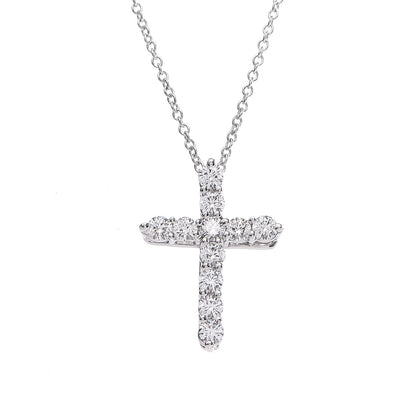 Tiffany Platinum Diamond Small Cross Pendant Necklace 4 of 8