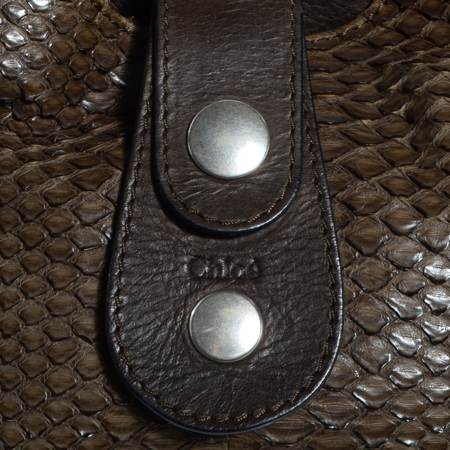 Chloe Python Silverado Shoulder Bag Dark Brown 6 of 11