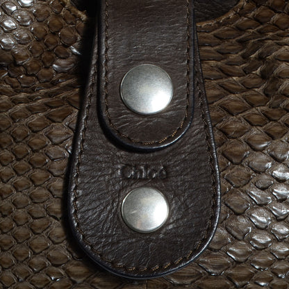 Chloe Python Silverado Shoulder Bag Dark Brown 6 of 11