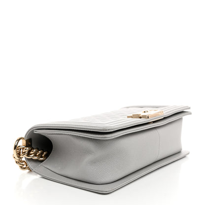 Chanel Caviar Quilted Medium Boy Flap Light Grey 4 of 10