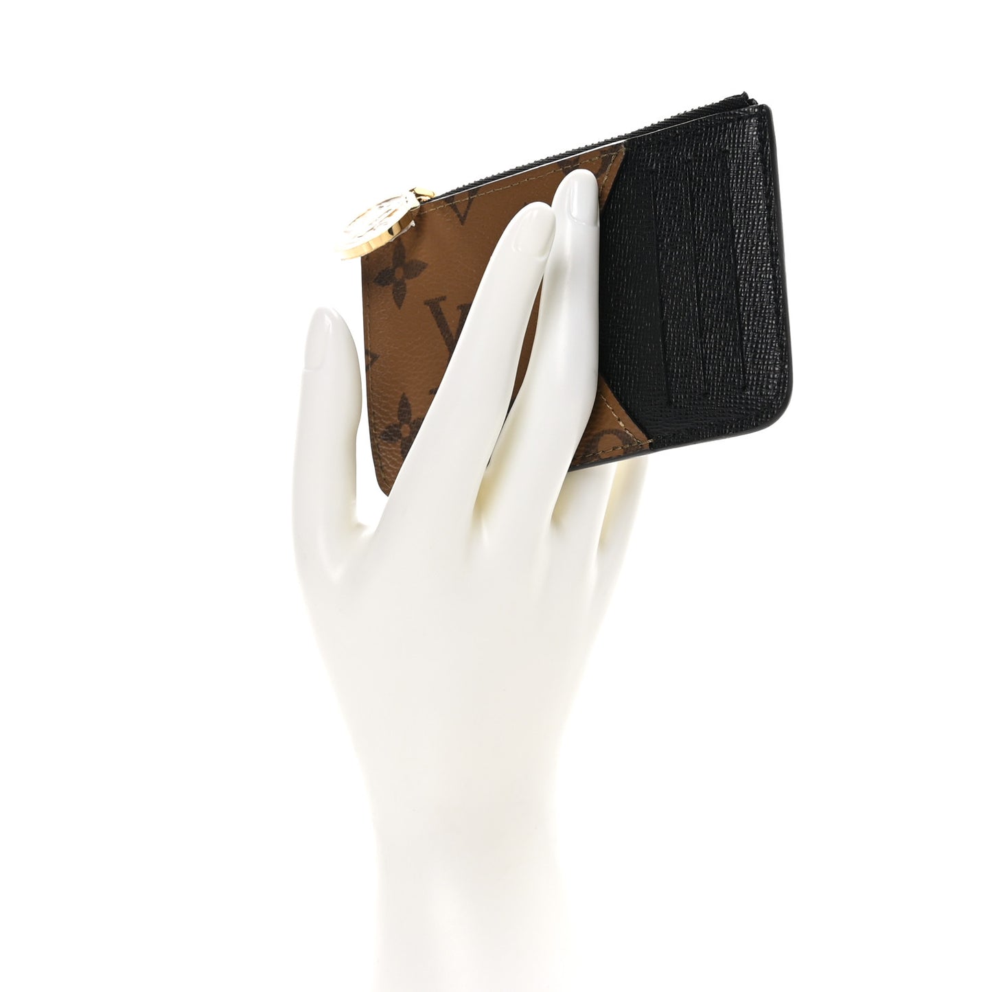 Reverse Monogram Zipped Romy Card Holder