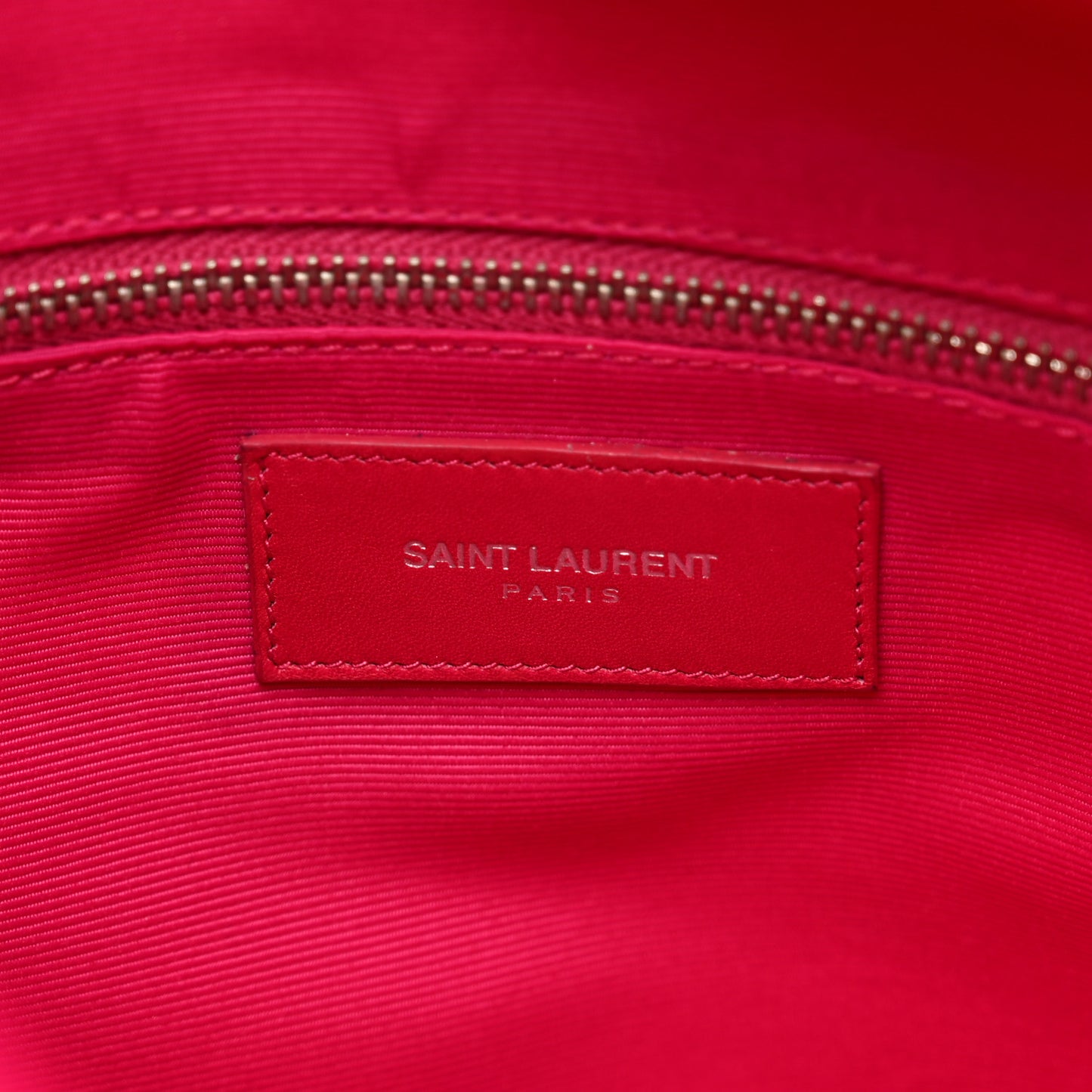 Smooth Calfskin Studded Letters Fold-Over Clutch Fuchsia