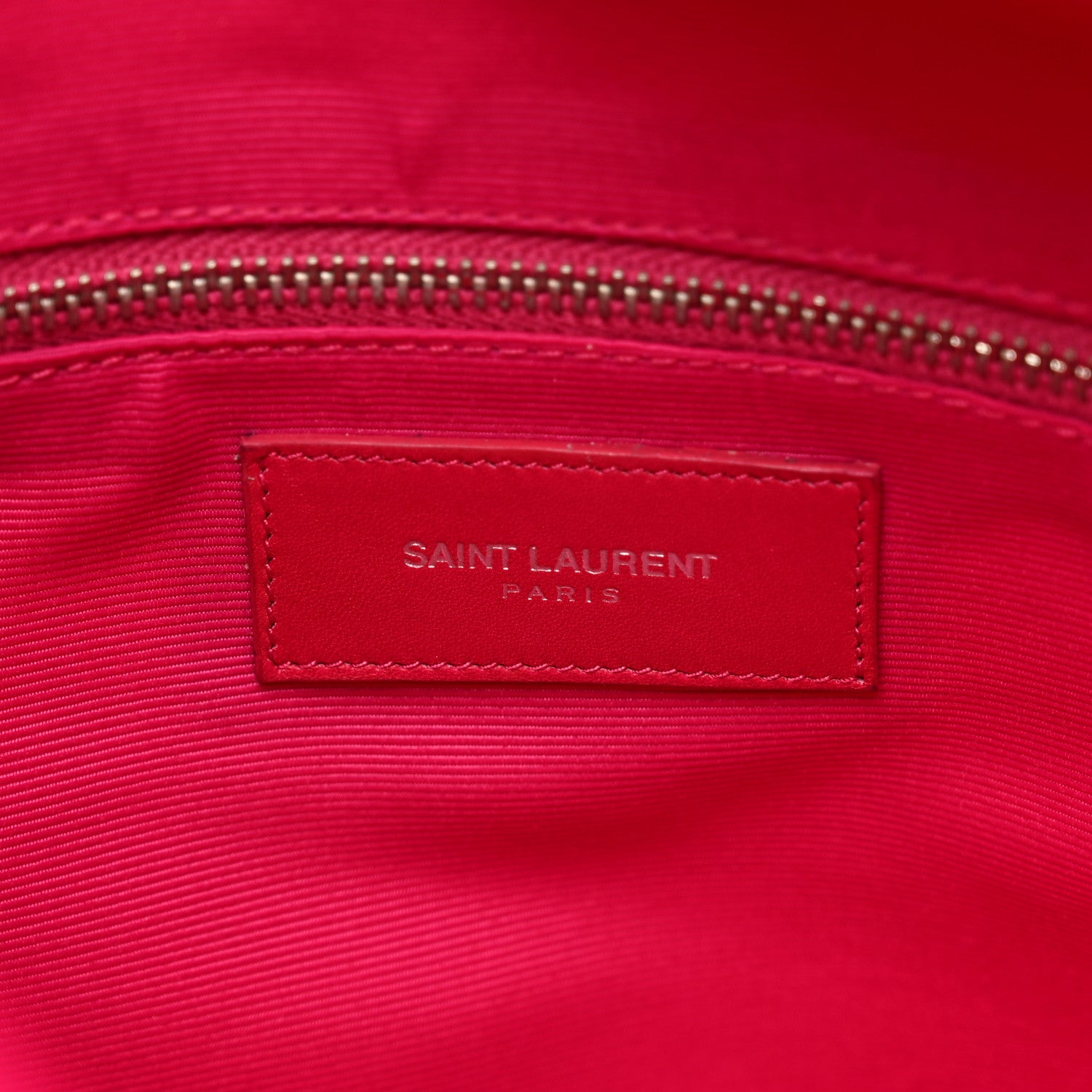 Saint Laurent Smooth Calfskin Studded Letters Fold-Over Clutch Fuchsia 6 of 6