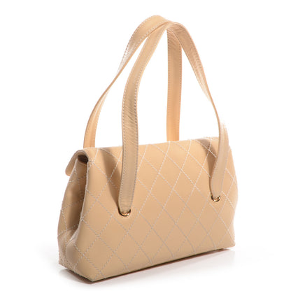 Chanel Lambskin Surpique Shoulder Bag Beige 3 of 8