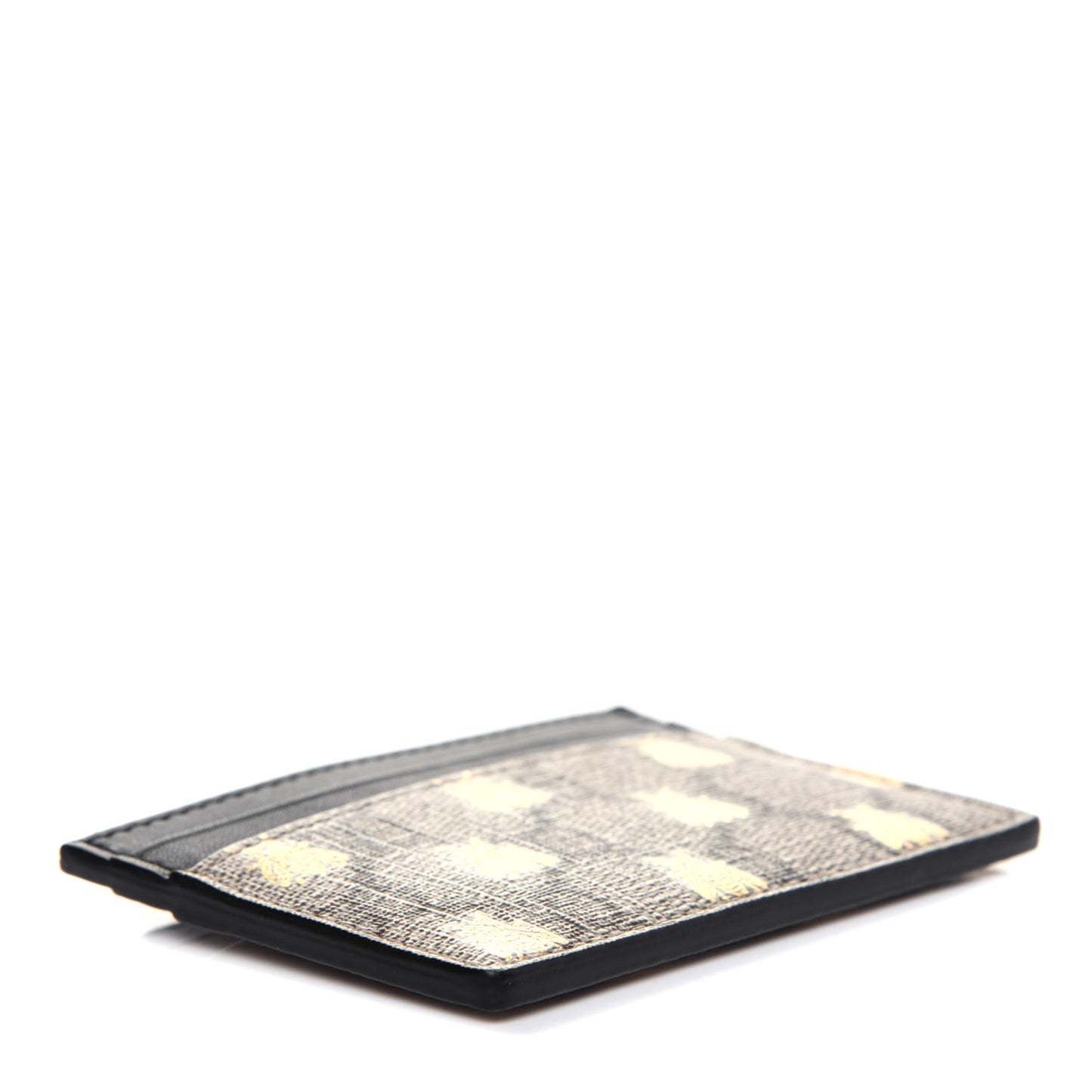 GG Supreme Monogram Bees Card Holder Black