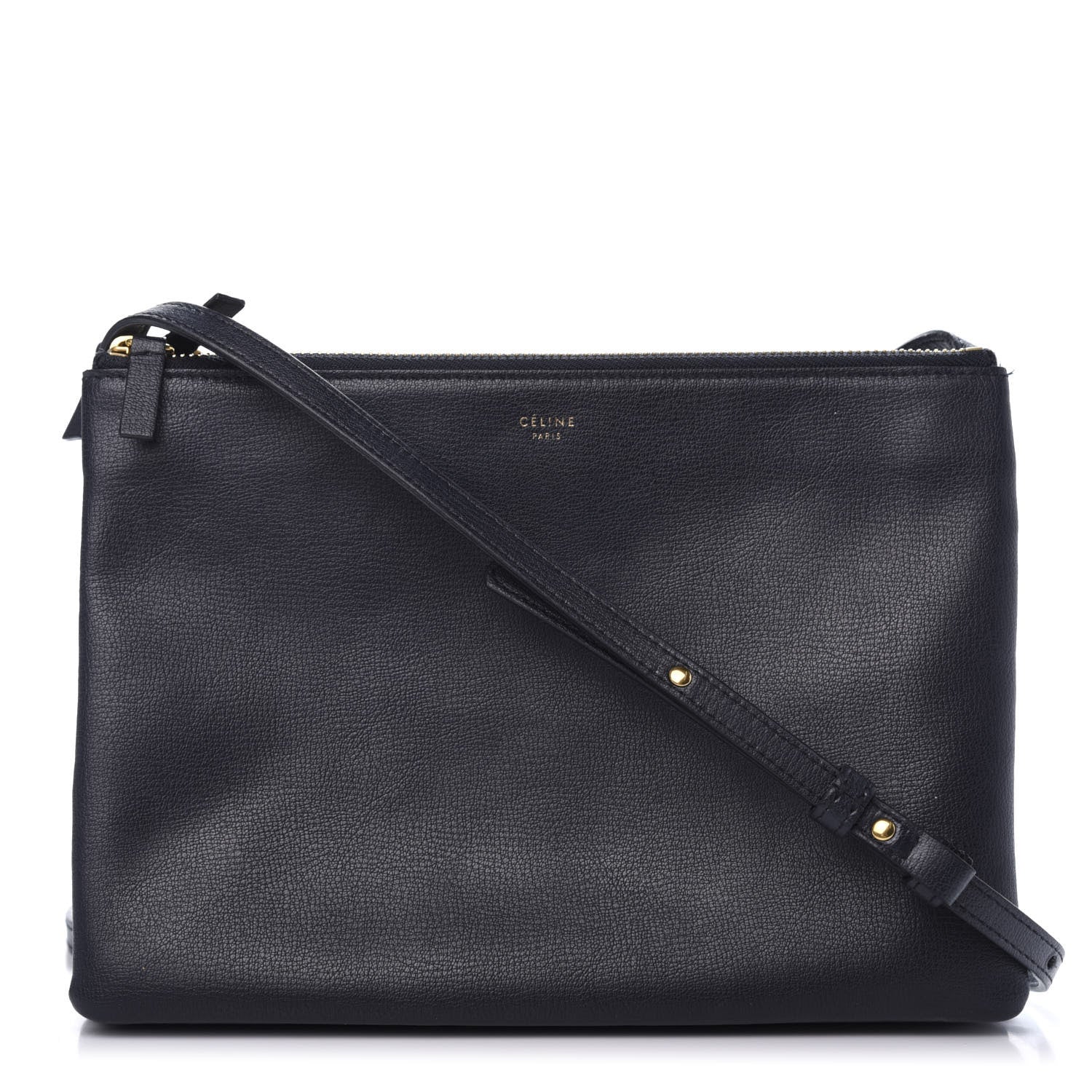 Celine Goatskin Large Trio Crossbody Bag Dark Blue 1 of 13