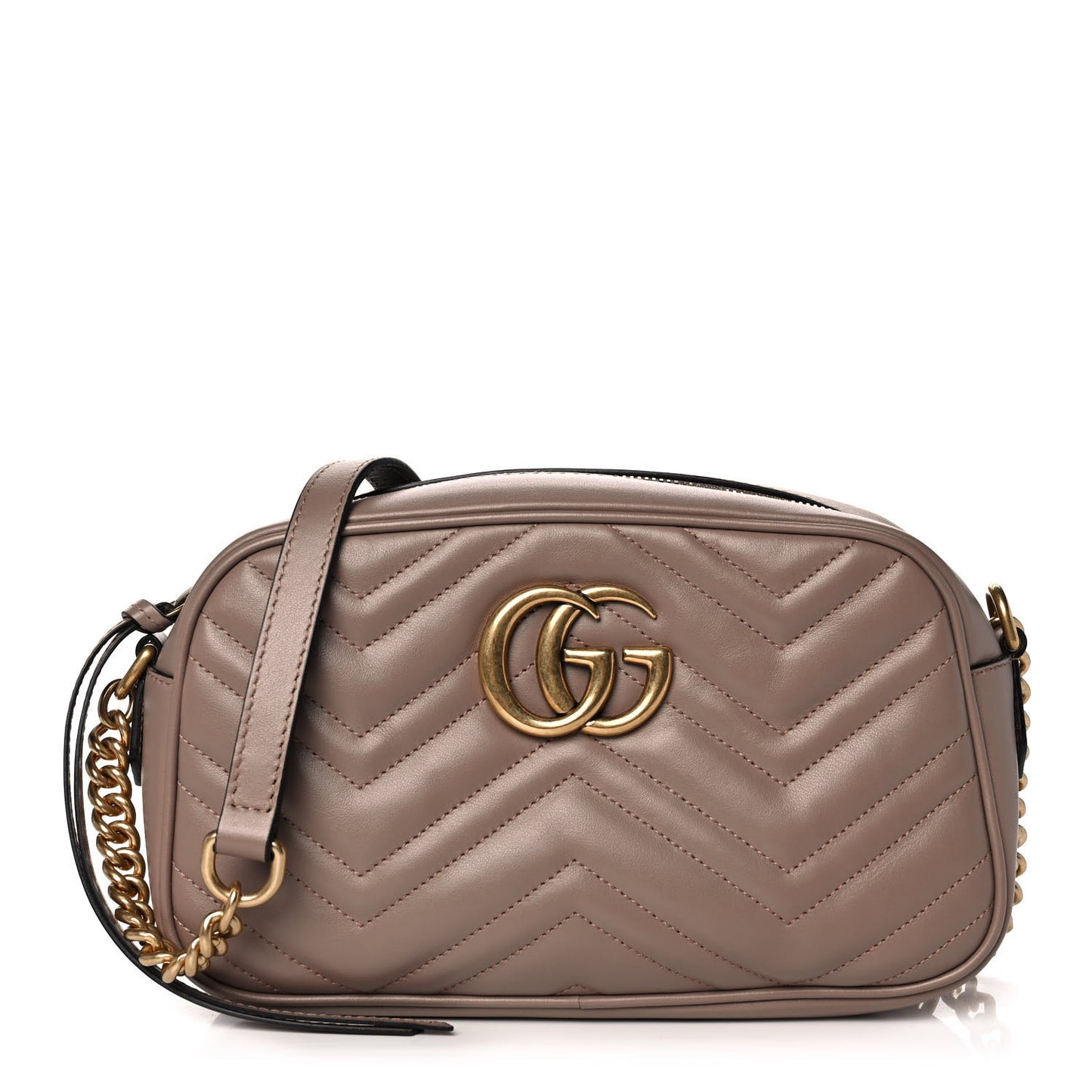 Calfskin Matelasse Small GG Marmont Chain Shoulder Bag Porcelain Rose