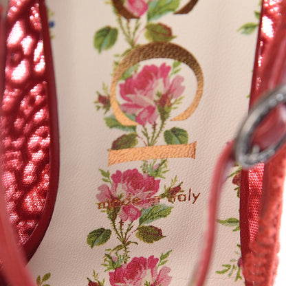 Gucci Lace Pizzo Venice Pumps 39.5 Hibiscus Red 8 of 10