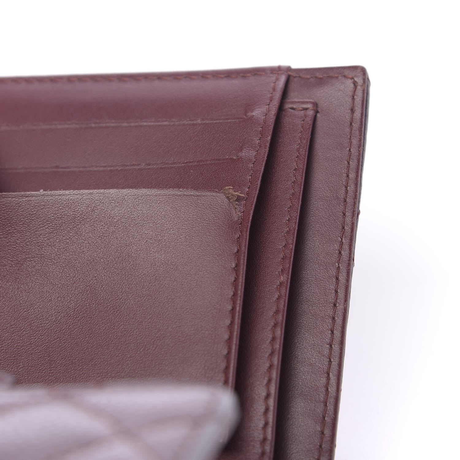 Chanel Caviar Quilted Compact Flap Wallet Burgundy 11 of 12