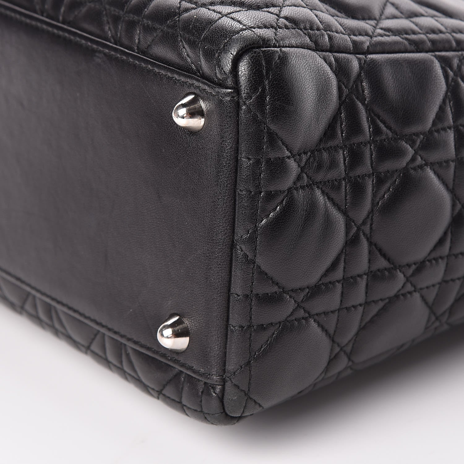 Christian Dior Lambskin Cannage Large Lady Dior Black 10 of 11