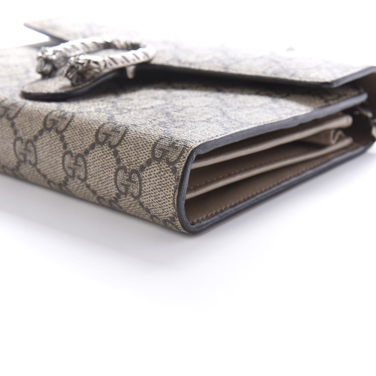 GG Supreme Monogram Mini Dionysus Chain Wallet Beige Taupe