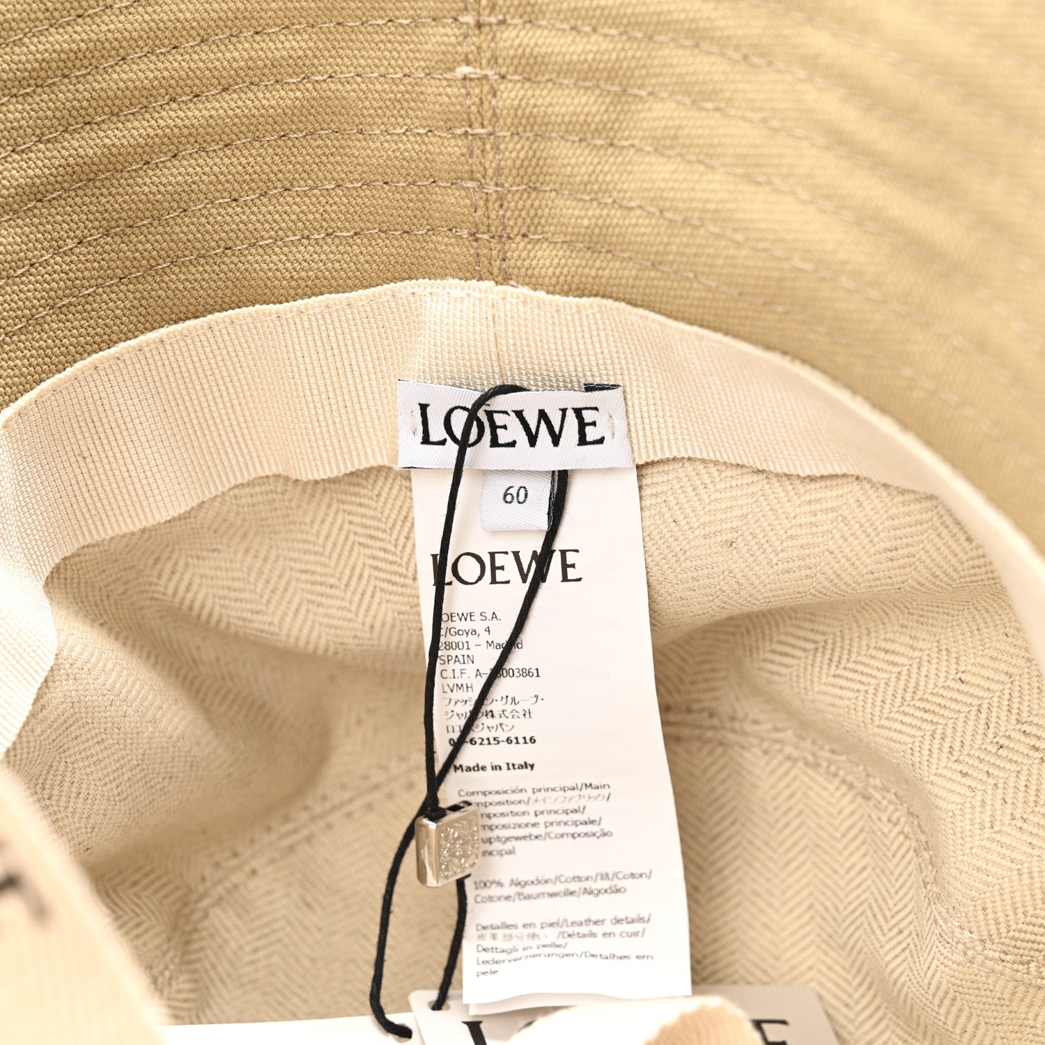 Loewe Canvas Fisherman Bucket Hat 60 Sand 8 of 9