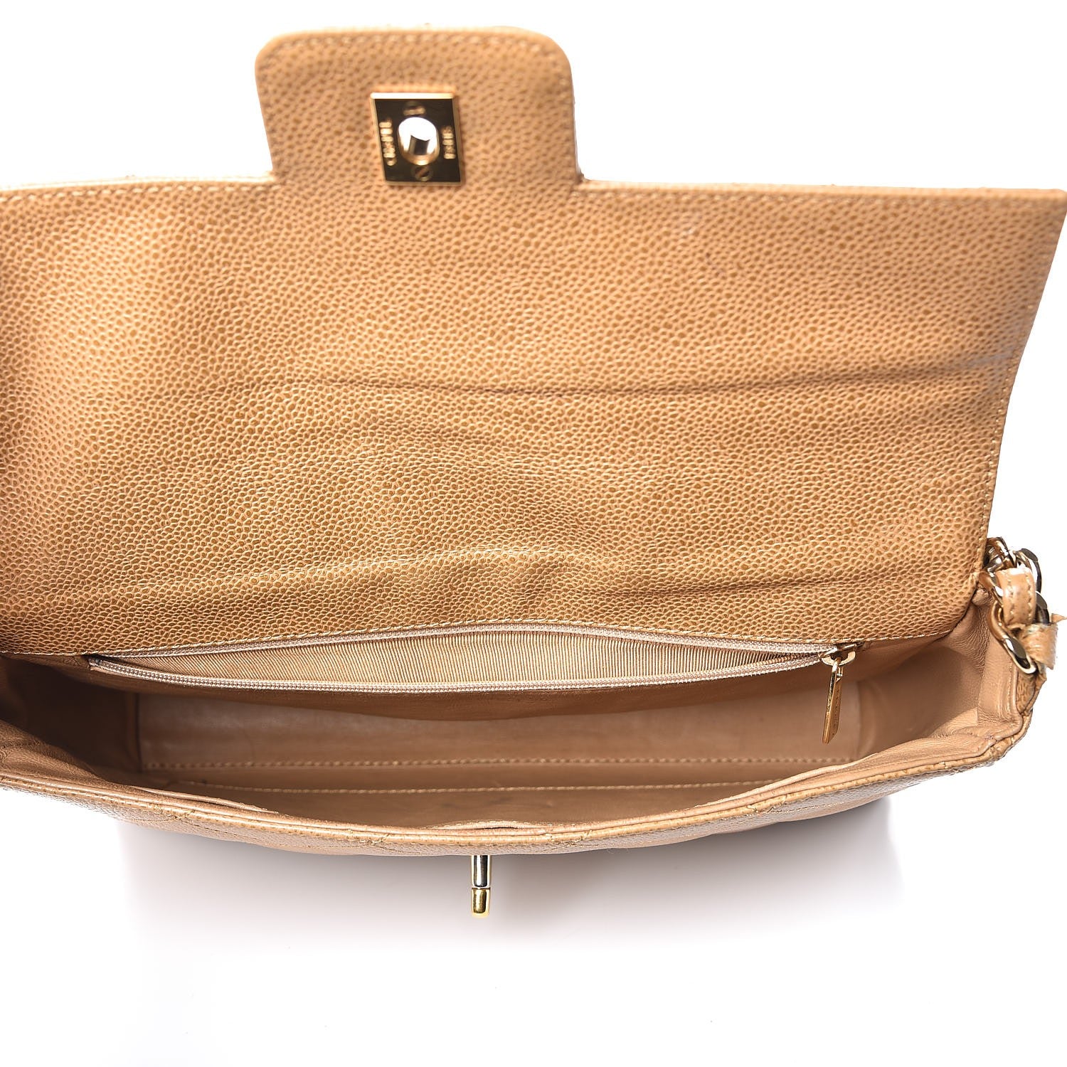 Chanel Caviar Quilted Medium Single Flap Beige 5 of 17