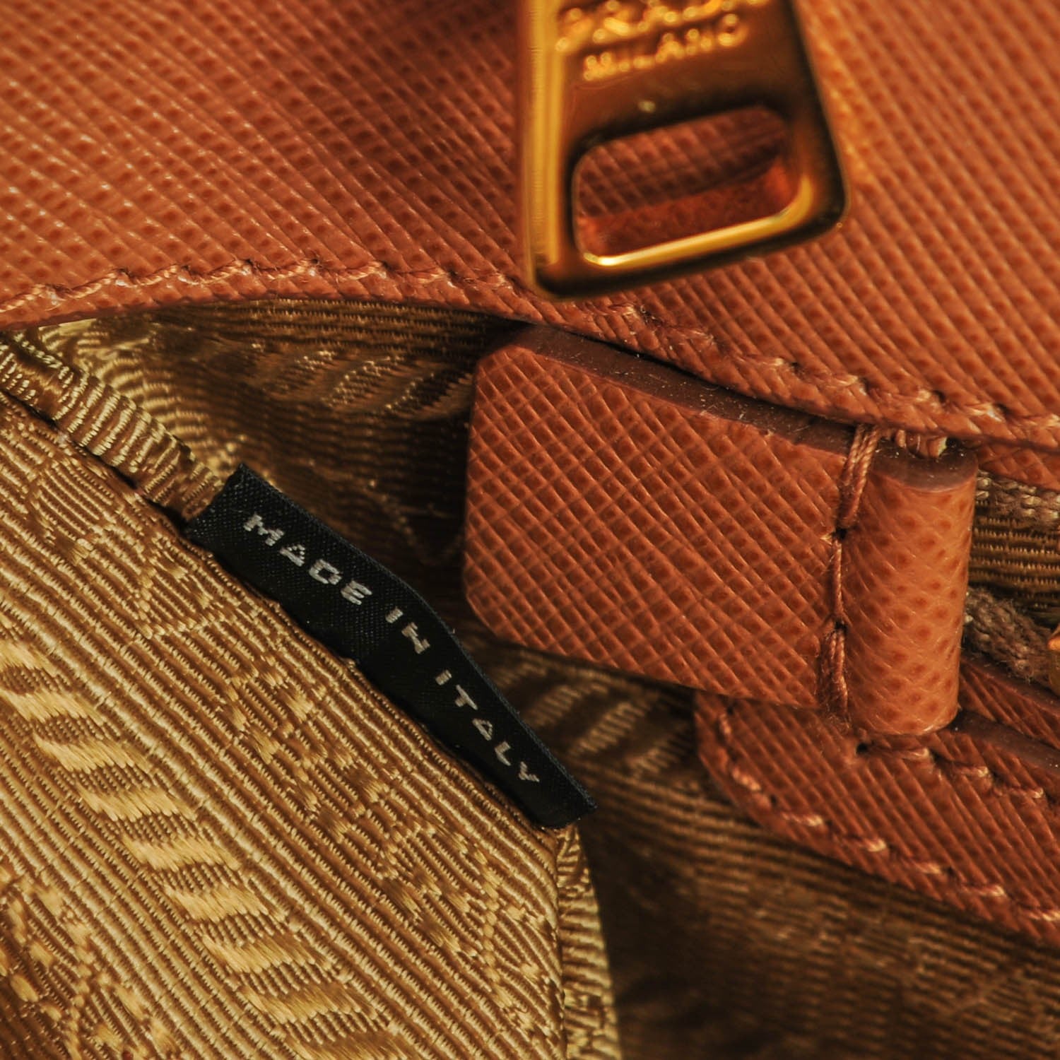 Prada Saffiano Lux Colorblock Medium Galleria Double Zip Tote Caramel Papaya 7 of 8