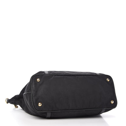 Prada Tessuto Nylon Saffiano Tote Black 4 of 12