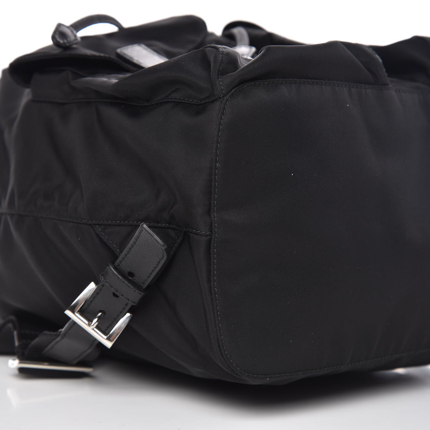 Nylon Vela Saffiano Backpack Black