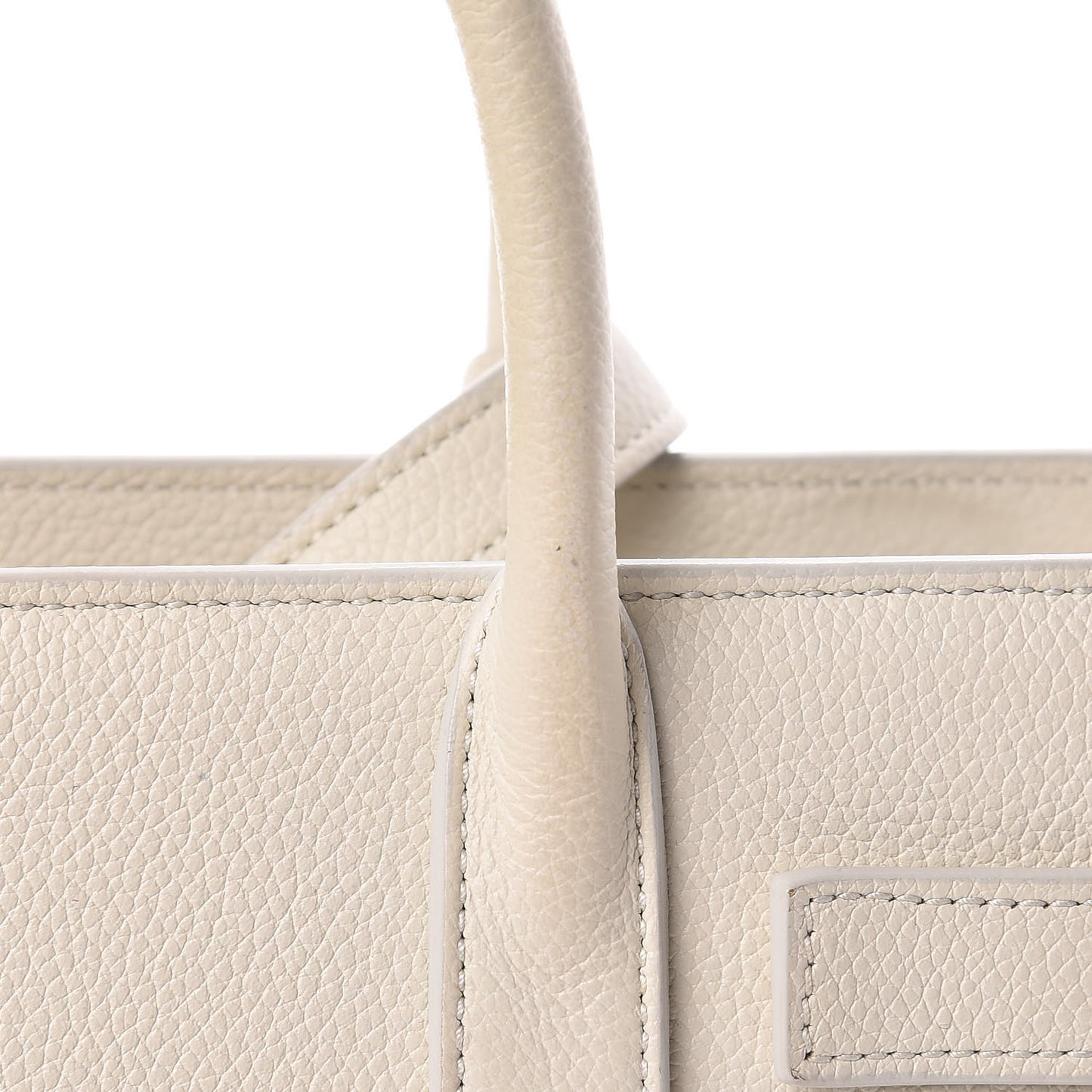 Grained Calfskin Nano Sac de Jour Dove White