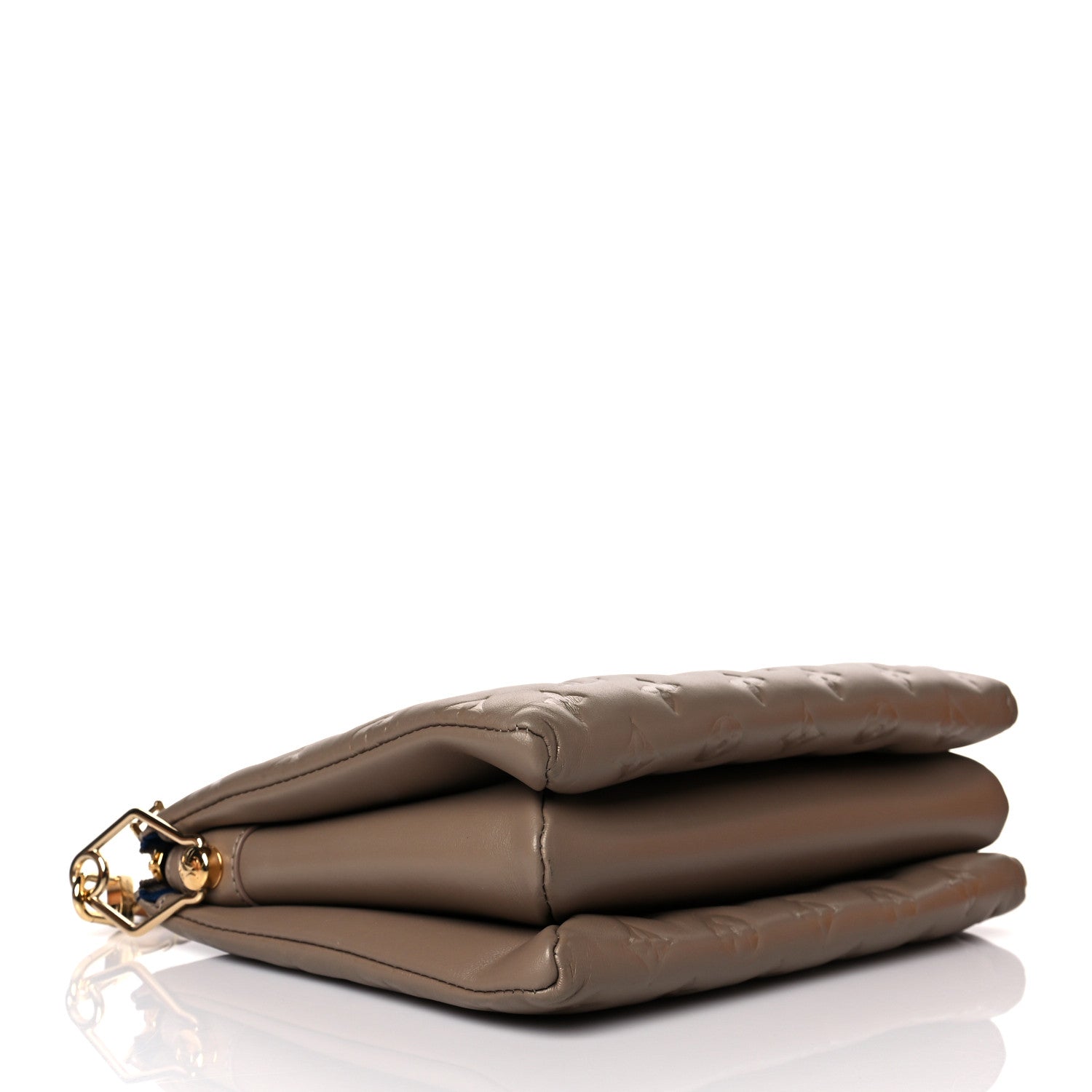 Louis Vuitton Lambskin Embossed Monogram Coussin PM Taupe 3 of 9