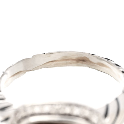 David Yurman Sterling Silver Diamond Smoky Quartz 10mm Noblesse Ring 53 6.25 6 of 6