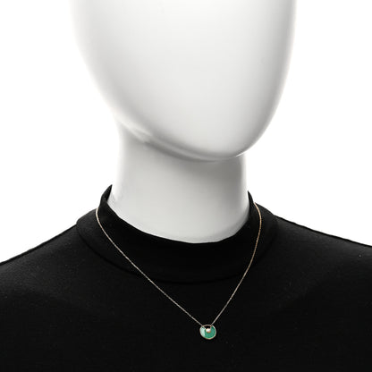 Cartier 18K Yellow Gold Diamond Chrysoprase XS Amulette de Cartier Pendant Necklace 2 of 4