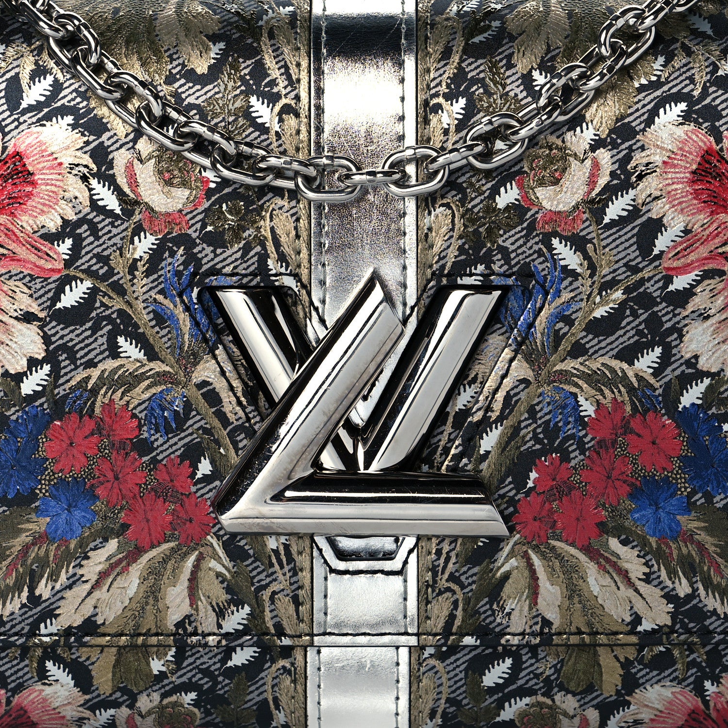 Louis Vuitton Calfskin Printed Twist Shoulder Bag MM Multicolor 7 of 9