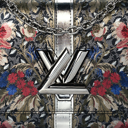 Louis Vuitton Calfskin Printed Twist Shoulder Bag MM Multicolor 7 of 9