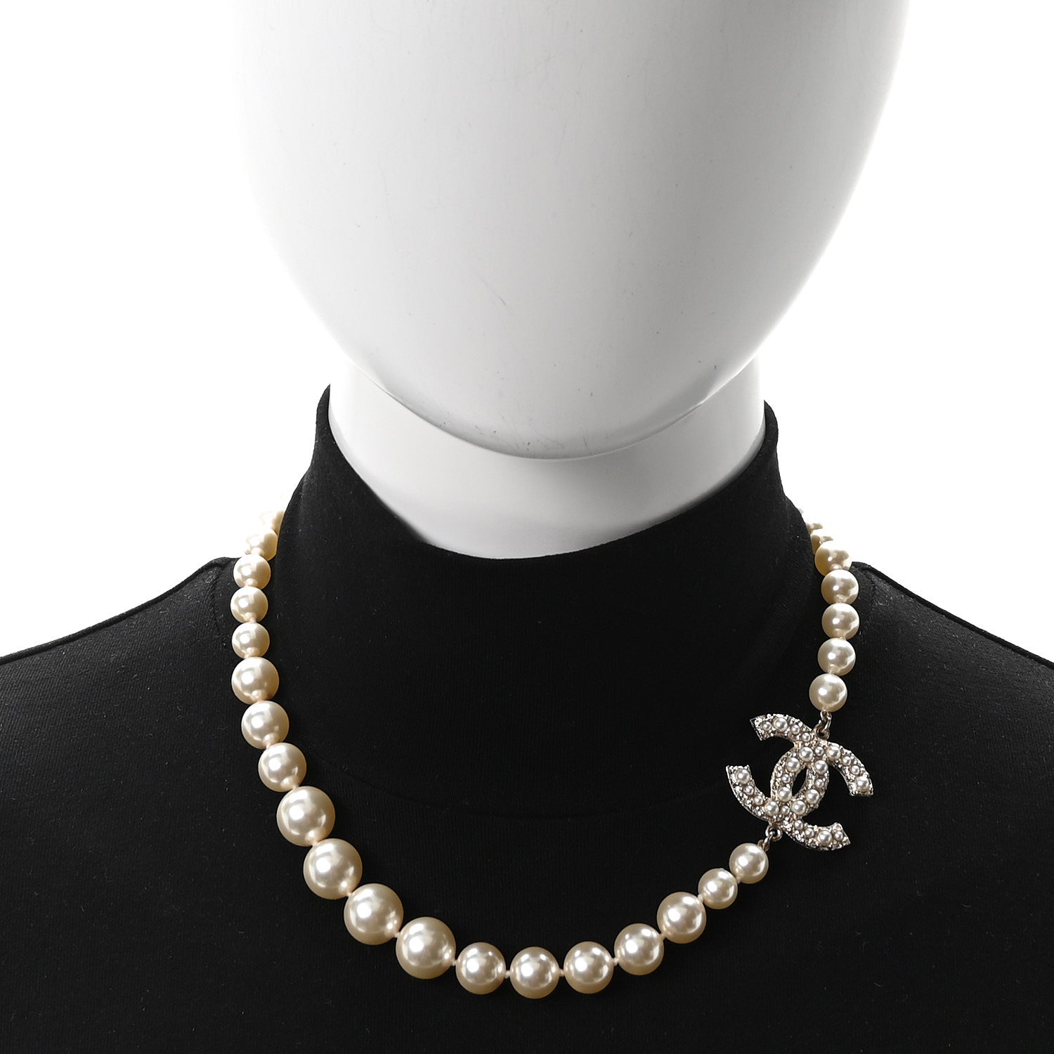 Chanel Pearl CC 100th Anniversary Necklace Light Gold 2 of 4