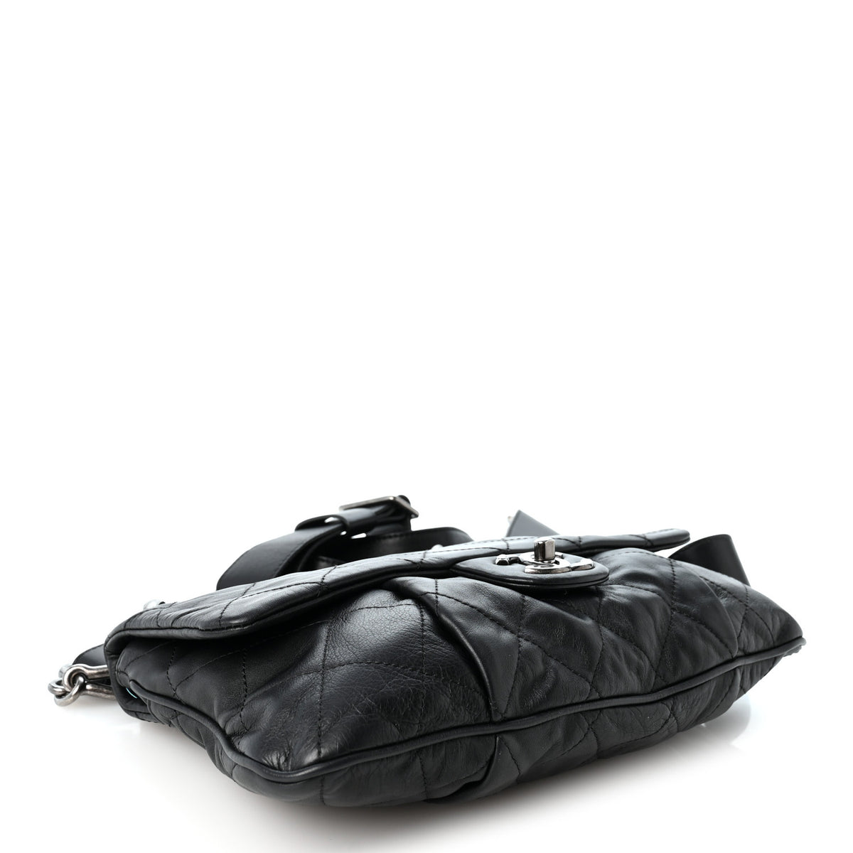 Chanel Calfskin Coco Pleats Messenger Flap Black 4 of 11