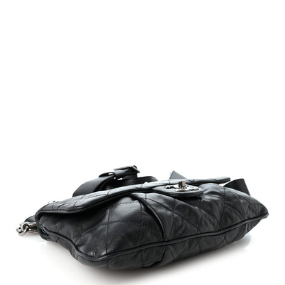 Chanel Calfskin Coco Pleats Messenger Flap Black 4 of 11
