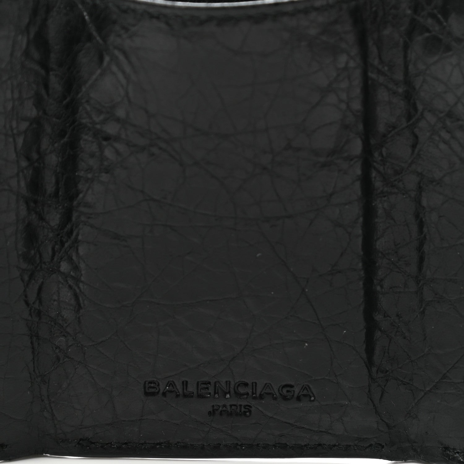 Balenciaga Agneau Arena Classic Gold Hardware Mini Wallet Black 7 of 8
