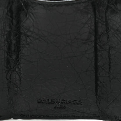 Balenciaga Agneau Arena Classic Gold Hardware Mini Wallet Black 7 of 8