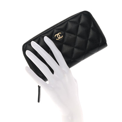 Chanel Caviar Quilted Medium Zip Around Wallet Black 2 of 8