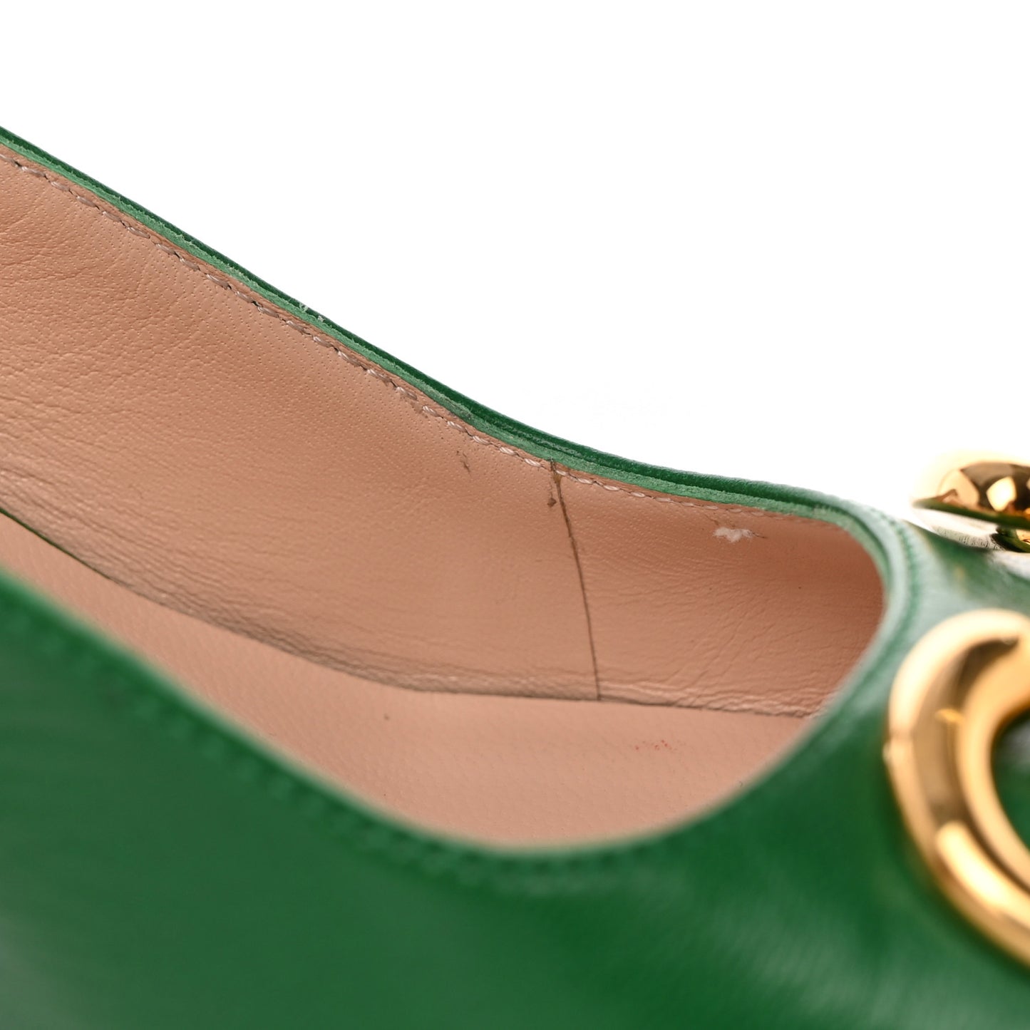 Malaga Kid Horsebit 75mm Slingback Pumps 36.5 New Shamarock